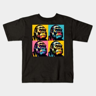 Prismatic Primate Panorama: Pop Art Gorilla Kids T-Shirt